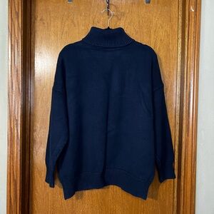 Madewell, Navy, 100% Cotton Turtleneck Sweater, XXL